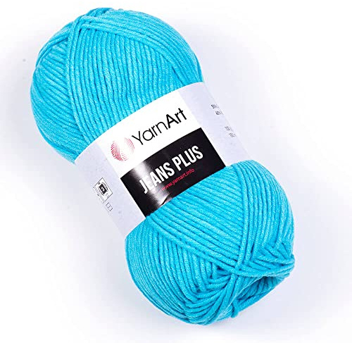 YarnArt J.Plus Cotton Blend Yarn - Knitting & Crochetting Soft Baby Yarn 55% Cotton 45% Acrylic, 100 g (3.5 oz), 160 m (174 yds), Weight : 4, (1 Skein) (69)