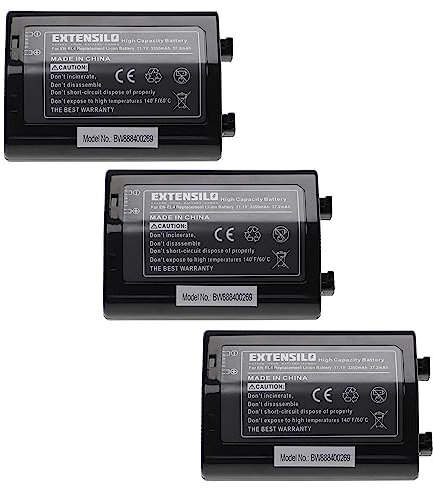 EXTENSILO 3x batteria sostituisce Nikon EN-EL4e, EN-EL4a, EN-EL4 per fotocamera (3350mAh, 11,1V, Li-Ion)