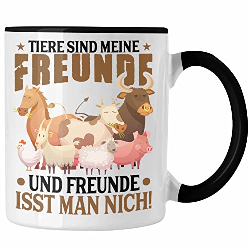 Trendation - Veganer Tasse Geschenk Spruch Vegan Geschenkidee Lustiger Spruch Vegane Lebensweise Veganerin (Schwarz)