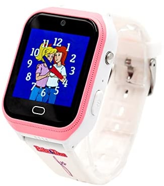 Technaxx Bibi und Tina 4G Kids-Watch Uhr für Mädchen mit lustigen Bibi & Tina Filtern die mit der integrierten Kamera gemacht Werden. Chat, Videoanrufe, Video, Kamera, Fitness & Körpertemperatur, Rosa