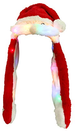 Alsino Wackelohr Mütze mit LED und beweglichen Ohren aus Plüsch Kostüm für Kinder und Erwachsene Tier Plüsch Spielzeug Hut, Variante wählen:Weihnachtsmann