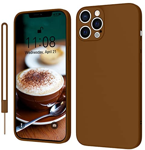 KPPIT Silicone Case Compatible with iPhone 12 Pro 6.1 inch protective case, Ultra Slim Soft Gel Anti-Scratch,Microfiber Lining,Rubber Shockproof Case Cover for iPhone 12 Pro Brown