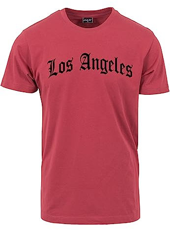 Mister Tee Men's Los Angeles Wording Tee T-Shirt, Ruby, XXL