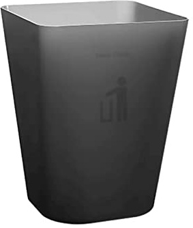 DYPASA Poubelle Salle de Bain Poubelle carrée sans Couvercle Simple et Belle Poubelle en Plastique for Poubelle de Bureau Domestique Poubelle rectangulaire (Color : Noir, Size : L)