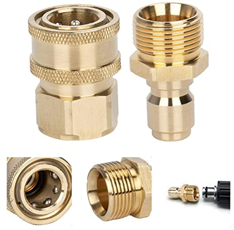 Set adattatori per idropulitrice, Adattatore 3/8 M22 per kit beccuccio idropulitrice Kit di collegamento rapido, Raccordi per tubi flessibili a disconnessione rapida,