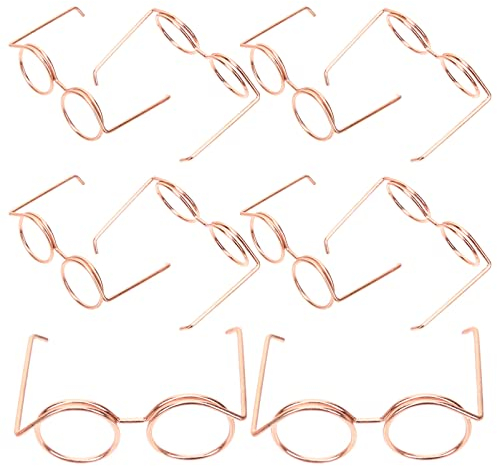 Toyvian 10 Stücke Metall Draht Rand Puppe Brille Miniatur Runde Brille Puppe Zubehör Verkleiden Brillen Mini Puppen Kostüm Zubehör Für 18 Zoll Puppen FüR KostüMe Und Kreatives Spielen