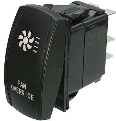 Interruptor basculante de 12V, 20A, 5 Pines, Control de anulación de Ventilador Rojo, Compatible con ATV UTV, Coche, Interruptor de Encendido y Apagado de un Solo Polo (reemplazo de Piezas)