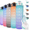 Ziyan Trinkflasche 1l, Wasserflasche Auslaufsicher, Trinkflasche Sport Kohlensäure Geeignet, BPA Frei Sportflasche mit Filter und Zeitmarkierung für Fahrrad, Fitness, Wandern, Outdoor (Grün Lila)