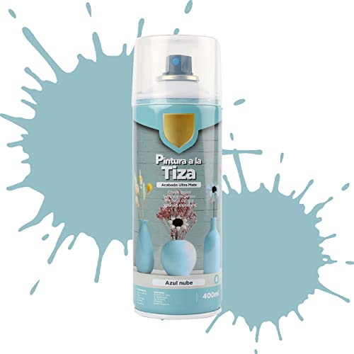 Etrexonline Pintura en Spray Ultra Mate a la Tiza, Chalk Paint Spray, Ideal para Metal,Madera y Cerámica, Acabado de Estilo Vintage - Colores Azul Nube (400ml, 1 Unidad)