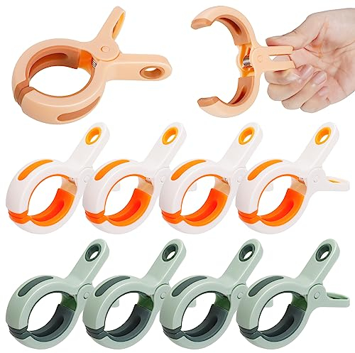 Bestomrogh 10 Stück Handtuchklammern für Strandliegen,Kunststoff Wäscheklammern Große,Winddicht Badetuch Klammern, Towel Clips für Garten Pool Stuhl Tägliche Wäsche und Bettwäsche