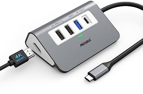 USB C Hub,5 in 1 USB C Adapter 3.0 mit 4K HDMI, 100W Power Delivery,USB-A 2.0,SD/TF Kartenleser, USB C Splitter Kompatibel für Laptop und andere Typ C Geräte