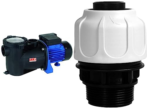 T.I.P. Poolpumpe Filterpumpe Umwälzpumpe SPP 300 F mit Vorfilter (bis 8.000 l/h Fördermenge & Schlauchanschluss Klemmverschraubung (1 ½“ AG 32 mm für Schwimmbad