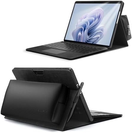 Omnpak case for Microsoft Surface Pro 9 tablet business case, carrying case with stylus pen holder with accessories storage bag, compatible with Type Cover keyboard.
