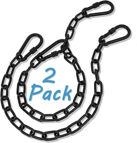Panexf Starke Verlängerungskette für Hängesessel 2 Stück Hängesessel Kette Ø5mm 100cm Metallkette Stahlkette Schaukelketten mit 4 Stück Karabiner für Hängematte Hängestuhl Sandsack