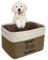 kodinsiivous Personalised Dog Box - Custom Pet Toy Storage with Name, Collapsible Dog Toy Basket, Organiser for Accessories (Brown)