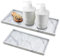 2 Packs Silicone Vanity Tray, Large & Small Bathroom Trays for Counter, Dish Soap Holder for Kitchen Sink, Rectangle Perfume Key Toilet Dresser Organizer Tray Decor (Marble)