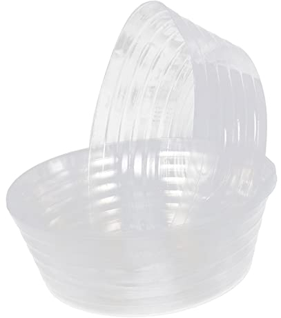 Sosoport 6pcs Clear Plant Saucer Drip Trays Plastic Plant Trays Pot Saucers Heavy Duty Clear Plastic Plant Drip for Indoor Outdoor Plants