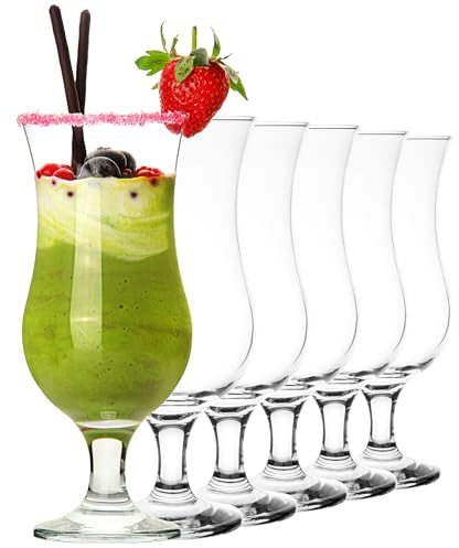 KIAPPO Cocktailgläser Set 390 ml - 6 Stück Longdrinkgläser - Wassergläser - Dessertgläser - Hochwertige Gläser für Cocktails, Desserts und Smoothies - Ideal für den Täglichen Gebrauch zu Hause