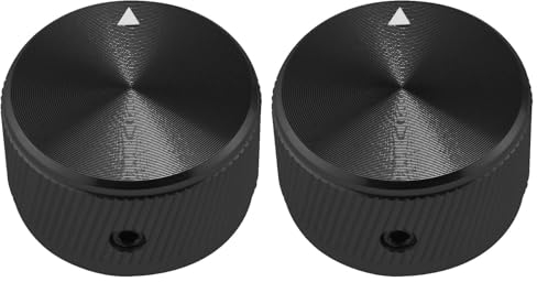 eMagTech 2pcs Potentiometer Knobs 1/4 Inch en Aluminum Alloy Pot Control Knobs for AMP Amplifier Power Amplifier Preamps Audio Equipments 30 x 17mm (D x H), Black