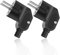 Oblinple 2 Stücke Schuko Stecker, Netzstecker Abgewinkelt mit Knickschutztülle, Europa Schukostecker Winkel 250V 16A für 8-10mm Kabel, Aussen Schutzkontaktstecker, Schwarz Winkelstecker IP20