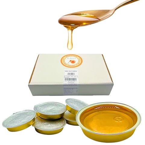 EL ÁTICO SWEET Honey. Boîte de 75 Monodoses de Miel de Fleurs Naturel 17GR Pur, Sans Additifs, Pratique à Transporter et à Utiliser. Sucrez vos Boissons et vos Recettes Quotidiennes de Manière Saine