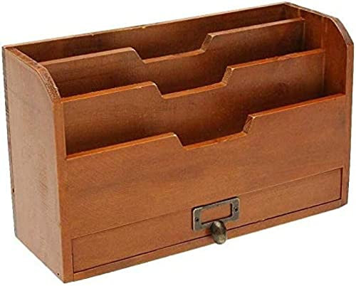 Papierablage, Dokumentenablage aus Holz, Aktenablage aus Holz – Desktop-Briefpapier aus Holz mit erweitertem Füllrahmen, Ablagehalter, Organizer für A4-Papier, Briefe, Zeitschriften und Doku