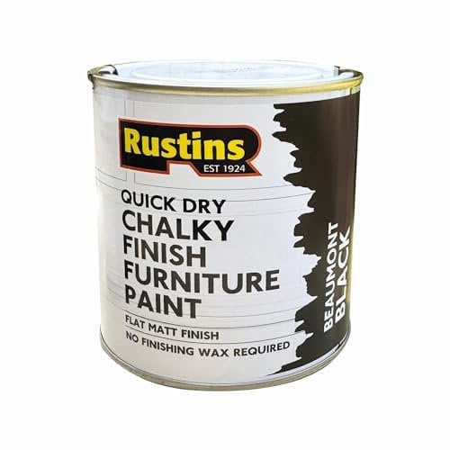 RUSTINS Chalky Finish Furniture Paint Beaumont Black 500ml