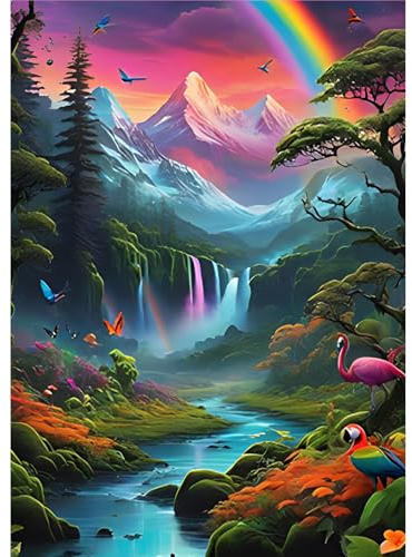 MOGTAA 5D Diamond Painting Erwachsene, Landschaft Diamant Painting Bilder Erwachsene Anfänger, DIY Diamond Art Regenbogen Diamant Malerei Bilder für Home Wand Dekor 30x40cm