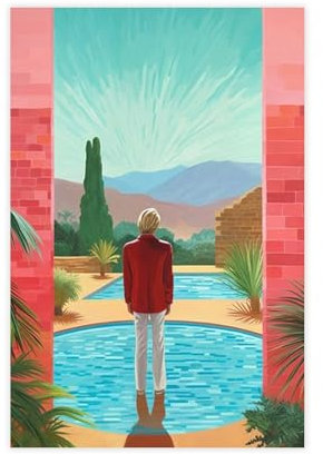 FISH DRAGATE Leinwandposter David Hockney 2, Schlafzimmer, Dekoration, Sportlandschaft, Büro, Raumdekoration, Geschenk, ungerahmt, 30 x 45 cm
