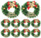 IMIKEYA 20 Stück Mini Weihnachtskranz, Mini Türkranz Weihnachten Kranz mit Glocken Bowknot, Miniatur Puppenhaus Weihnachtsdeko 6cm Mini künstliche Weihnachtskränze Miniatur Kränze