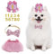 Haustier Katze Hund Geburtstag Set, Hund Geburtstag Hut, Haustier Geburtstag Hut Kit mit 1 Kronen Hut, 1 Fliege, 1 Rock, 10 Glitzerzahlen, Hunde Hut Party Dekoration, Happy Birthday Hut Hund (Rosa)