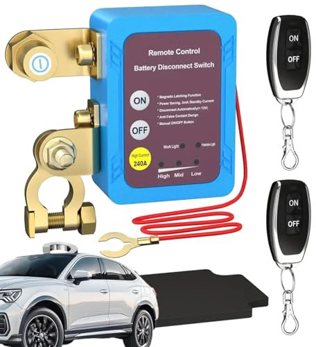 Anloximt Car Battery Disconnect Controller | Battery Controller 12V Battery Isolator,Remote Control Cut off Controller Quick Disconnector, Battery Interrupter for Car Truck Marine