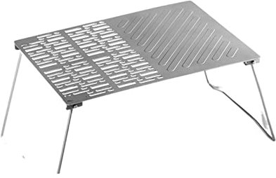 Portable Picnic Folding Titanium Barbecue Plate for Camping Ultralight and Firewood BBQ Tray with Food Clip