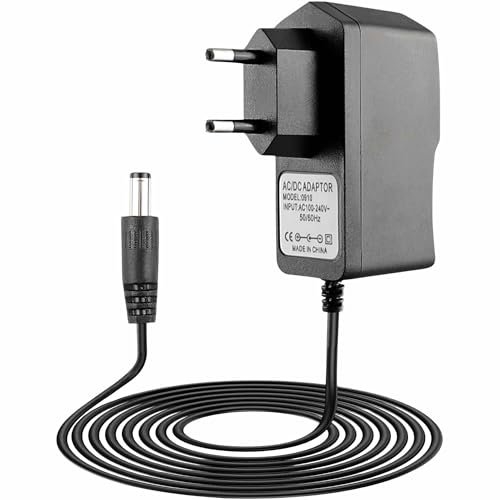 TECHZOCO Alimentador 12V 1A, Adaptador de Corriente, Fuente de alimentación 12v 1a, Alimentador de Pared, Cargador 12 Voltios 1A, Adaptador Alimentación, Conector DC 5.5 x 2.1 mm, Negro