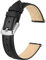 BISONSTRAP Elegante Leder Uhrenarmband, Schnellverschluss, Uhrenarmbänder für Damen und Herren, Kompatibel mit Uhrenanstößen von 17mm, Schwarz (Silberne Schnalle)
