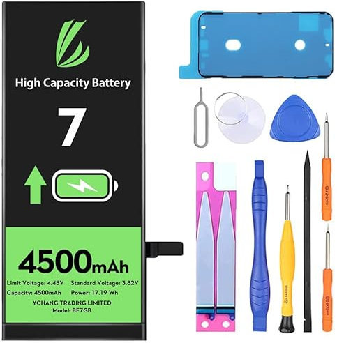 LL TRADER Battery for iPhone 7, 4500 mAh High Capacity for iPhone 7 Model A1660, A1778, A1779, A1780 0 Cycle with Tool Kits 2025