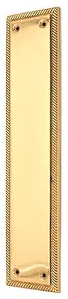 Infinity Decor Polished Brass Georgian Roped Edge Design Finger Push Plate Door Protector 300 x 75mm - for Interior and Exterior Doors