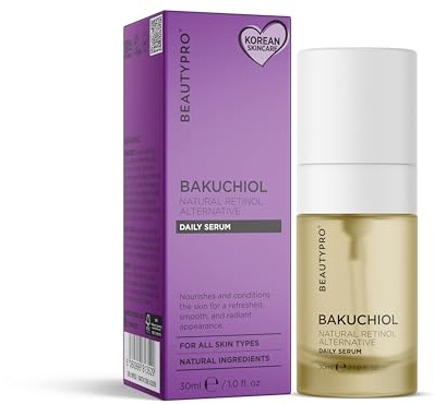 BEAUTYPRO BAKUCHIOL Serum 30ml Natural Retinol Hydrating Formula Nourishing Korean Skincare Water-Free Vegan Ingredients Multi Award Winning Brand