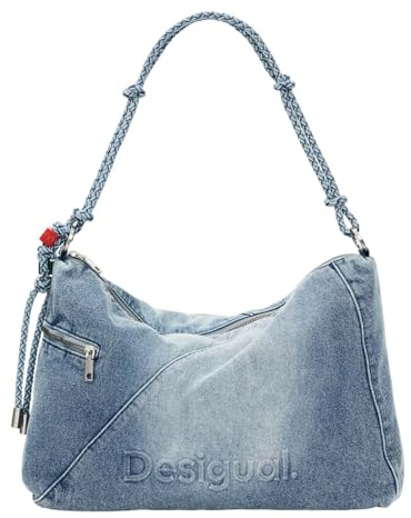 Desigual Schultertasche Umhängetasche Half Logo Leiria 2.0 Shoulder Bag Denim Raw blau