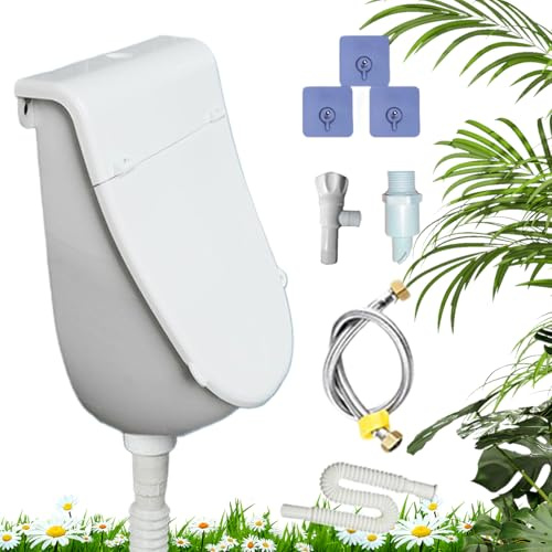 Wasserlose Urinal mit Deckel für Männer, Wandurinal Für Den Außenbereich Mit Ablaufschlauch, Tragbare Urinabscheider, Überlaufsicheres Urinale Spülen für J-ungen Männer Zuhause Wohnheim W-ohnmobil
