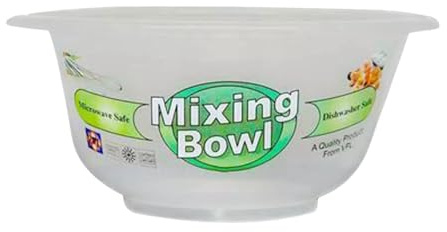 QUANTA Clear Plastic Mixing Bowl – Microwave & Dishwasher Safe | Lightweight, Durable & Reusable Bowl for Food Prep, Baking, Salad, Fruit, and Serving – Transparent Kitchen Bowl (Large - 25cm)