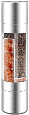 Molinillo Pimienta 2 en 1, Acero Inoxidable, Molinillo Especias Salero y Pimentero Molinillo Sal Salt and Pepper Grinder Set Saleros de Cocina Modernos Juego de Molinillo de Sal y Pimienta