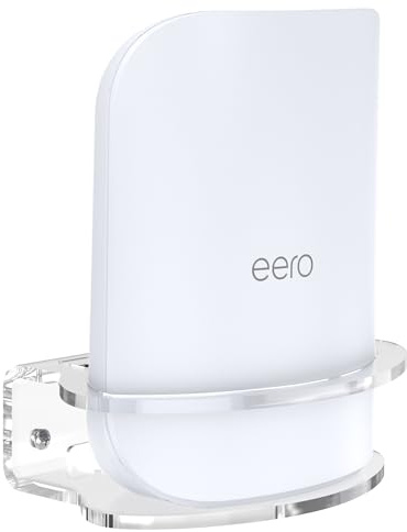 HomeMount Wall Mount for eero Pro 7 Router, Clear Wall Bracket, 1 Pack | Clear Acrylic Wall Bracket with Secure Guard Ring, Space-Saving WiFi Mount for Home & Office
