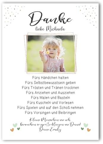 Generisch Abschiedsgeschenk Kita mit Foto | Erzieherin | Kindergarten | Kinderpflegerin | Tagesmutter | Poster Geschenk Danke