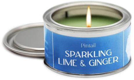Pintail Candles Paint Pot Candle (Sparkling Lime & Ginger Home Fragrance) Scented Candles Long Burning (14 Hour Burn Time), Hand-Poured Scented Candles Gifts for Women - Genuine Pintail Candle Gift