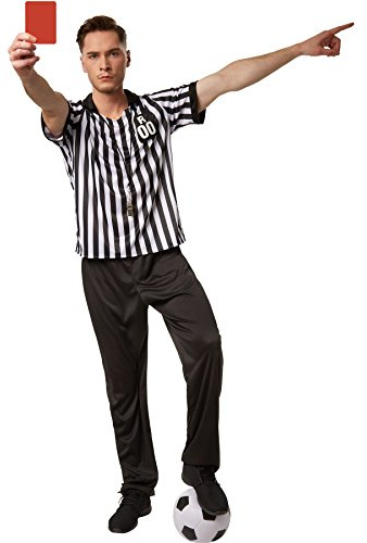dressforfun® Herrenkostüm Schiedsrichter Schwarz-Weiß, Gestreiftes Hemd, Lange Hose, Karneval, Schiri Kostüm, Referee, Fasching, Halloween, Verkleidung, Sportler, Fußball, Basketball, Zweiteiler