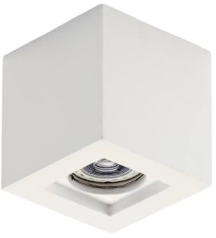 MAZZOLA LUCE Faretto quadrato cubo da soffitto in gesso bianco gu10 led per interni - Certificazione Elettrica Italiana