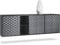 Vladon Sideboard Kommode Cuba, Made in Germany, Korpus in Schwarz matt/Fronten in 3D Stahlgrau
