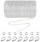 jerbro 33 Füße Legierung DIY Link Kette Ketten Gliederkette Halsketten mit 20 Karabiner Verschlüsse und 30 Sprung Ringe für Schmuck Basteln Herstellung, 2mm (Silver)