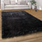 Paco Home Hochflor Teppich Wohnzimmer Schlafzimmer Shaggy Weich Modern Pastell Einfarbiges Design, Grösse:120x170 cm, Farbe:Anthrazit